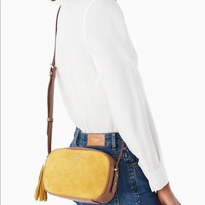 kourtney suede camera bag